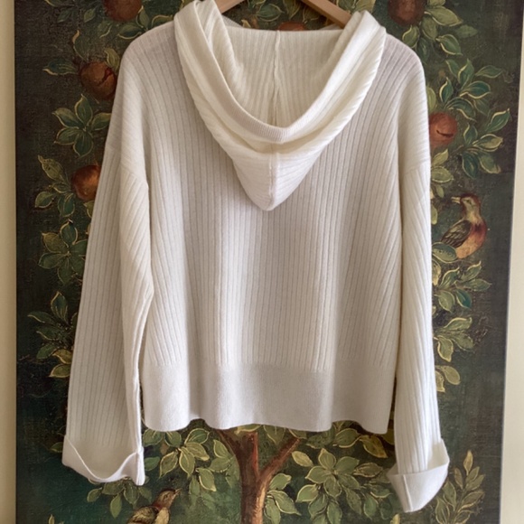 Bella Dahl 100% Cashmere Drawstring Hoodie Sweater Cropped Oversized NWOT - Picture 6 of 15